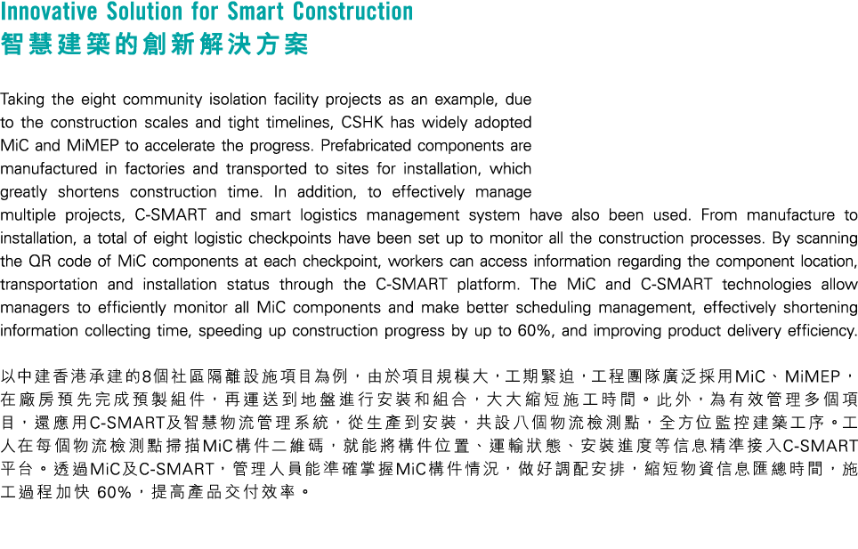 Innovative Solution for Smart Construction             Taking the eight community isolation facility projects as an e   