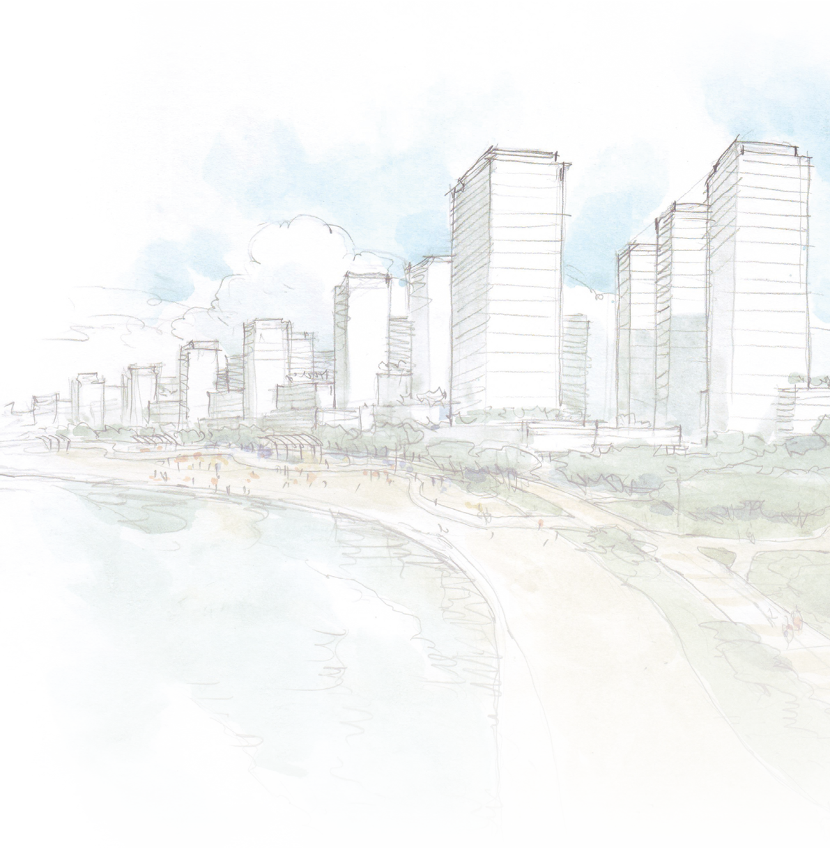 residential area with lakes