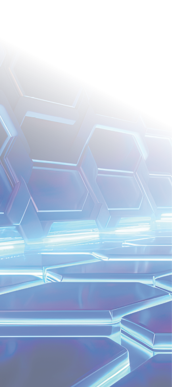 Abstract futuristic background with hexagons and blue neon lights. 3d rendering, 3D rendering of abstract hexagon background with blue neon lights, AI Generated