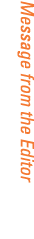 Message from the Editor